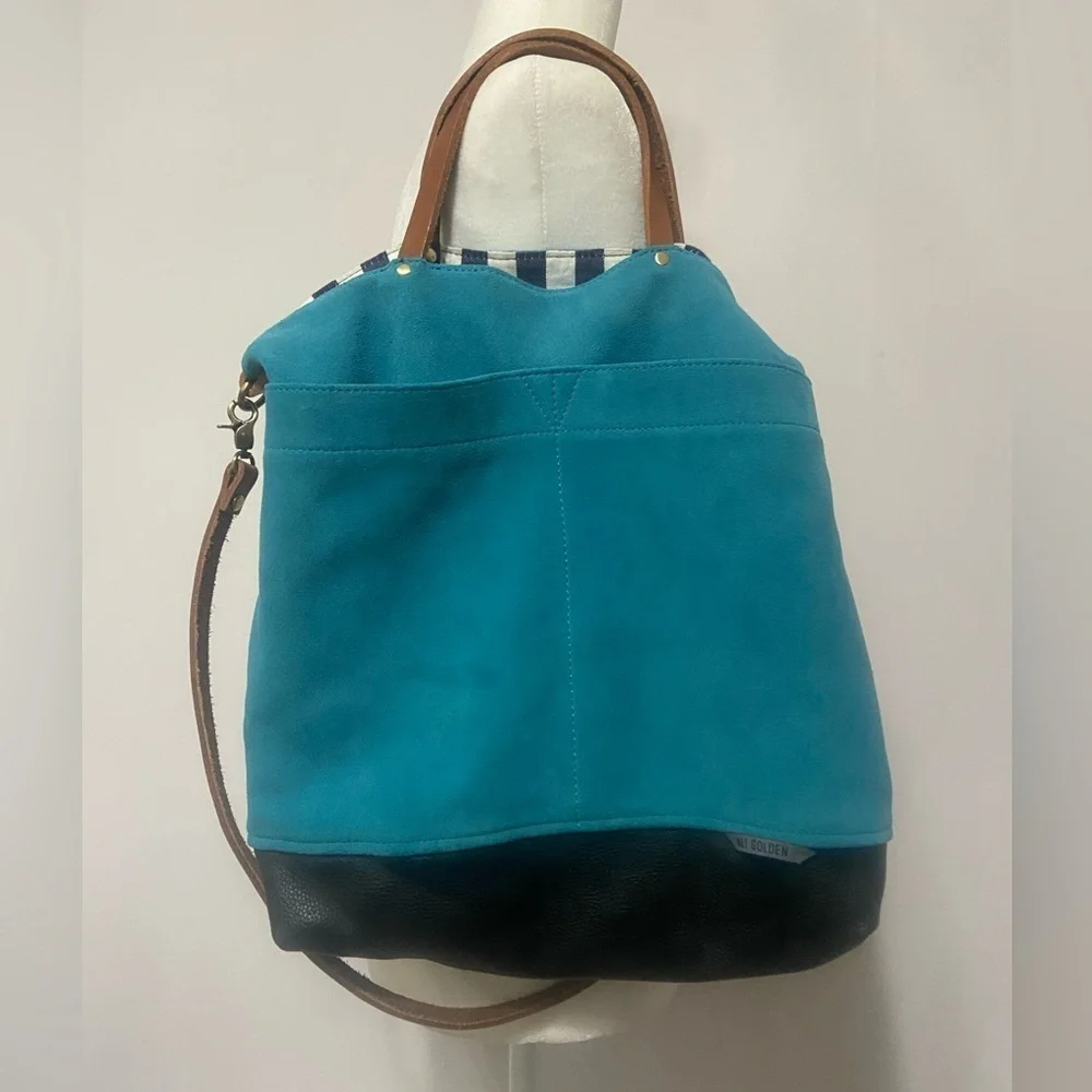 Teal and Brown Women’s Hobo Bag - Stylish Everyday Carry